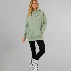 Dame Dayla Oversized Hættetrøje Mørk Salvie Grøn