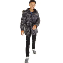 Drenge Calcott Jakke Sort Digi Camo