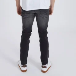 Herre Afspændte Koniske Jeans Vintage Sort