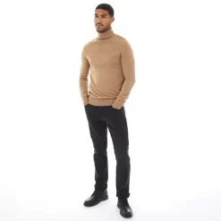 Herre Cash Roll Neck Trøje Kamelfarvet Mel