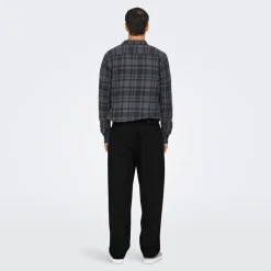 Herre Fade Løse Jeans Black Denim