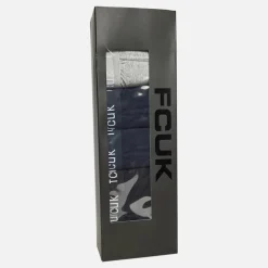 Herre Fem Pakke FCUK Lang Boxer Underbukser FCUK 80 Sort /​ Marine /​ Lys Grå Melange /​ Sort /​ Marine