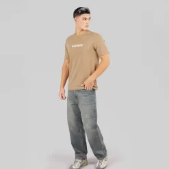 Herre Rift Ryg Grafik T-shirt Beige Rocky