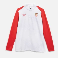 Herre SFC Sevilla FC Hjemme 1/​4 Zip Top Brilliant Hvid/​True Rød