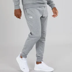 Herre UA Rival Fleece Joggingbukser Castlerock Lys Heather/​Hvid