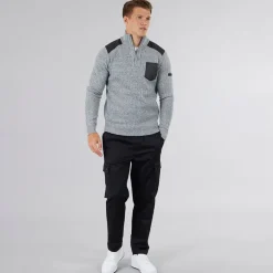 Herre Verto 1 /​ 4 Zip Funnel Neck Jumper Lys Grå Melering