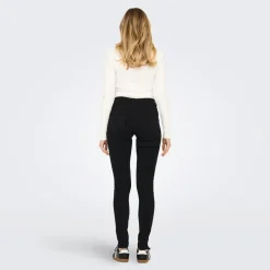 Jeans til kvinder Rina Mid Rise Push Up Sort