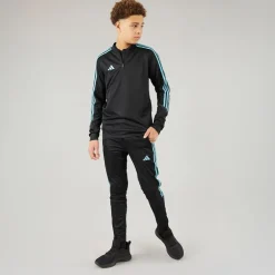 Junior Tiro 23 Club 1/​4 Zip Træningstop Sort/​Preloved Blue